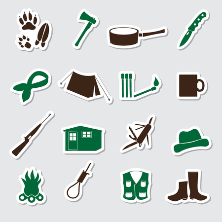 simple backwoodsman stickers setのイラスト素材