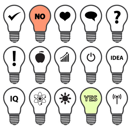 light bulb symbols with various idea icons eps10のイラスト素材