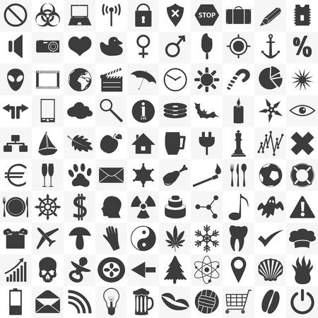set of 100 general various icons for your use のイラスト素材