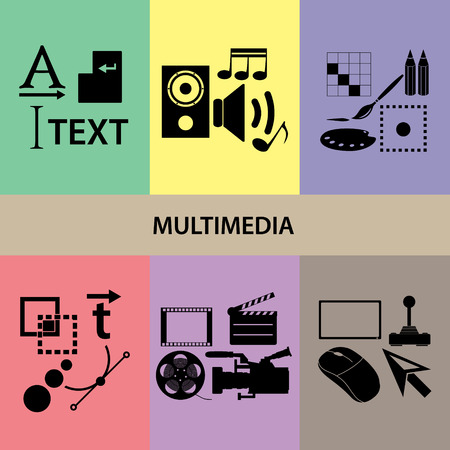 various multimedia icons and symbols のイラスト素材