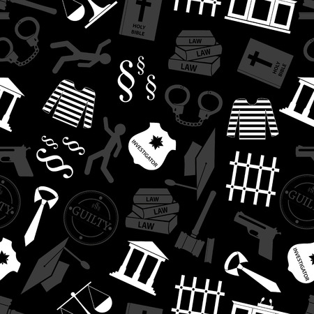 justice and law gray seamless patternのイラスト素材