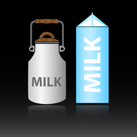 dairy product milk in two types of bottles eps10のイラスト素材