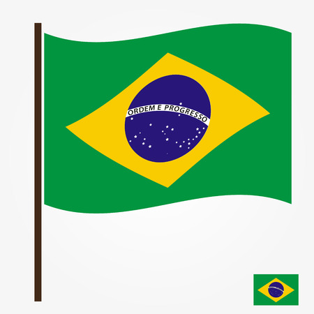 brazil flag national symbol color vector eps10のイラスト素材