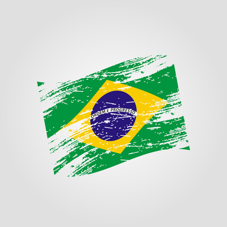 color brazil national flag grunge style のイラスト素材
