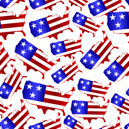 usa colors map shape celebration seamless pattern eps10のイラスト素材