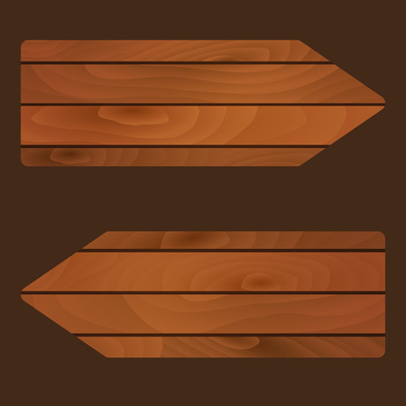 vector wooden banners signs boards with texture eps10のイラスト素材
