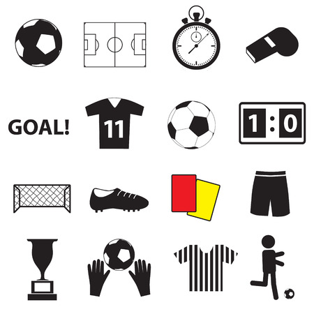 soccer football simple black icons set eps10のイラスト素材