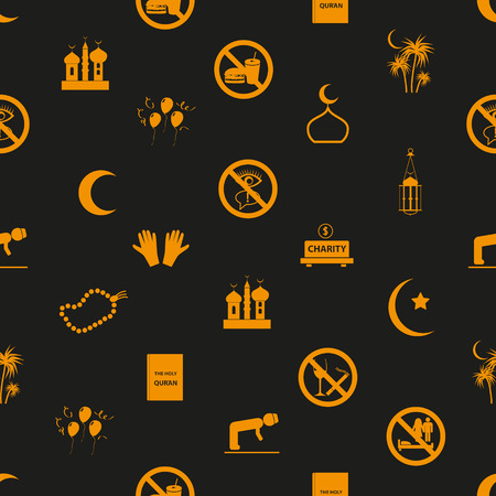 ramadan islam holiday icons seamless pattern eps10のイラスト素材
