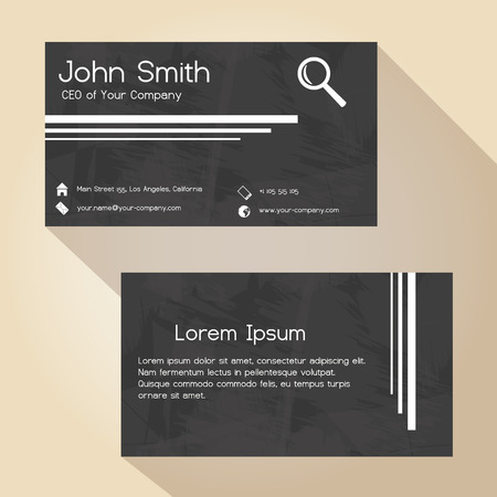 black and white grunge paper simple business card design のイラスト素材