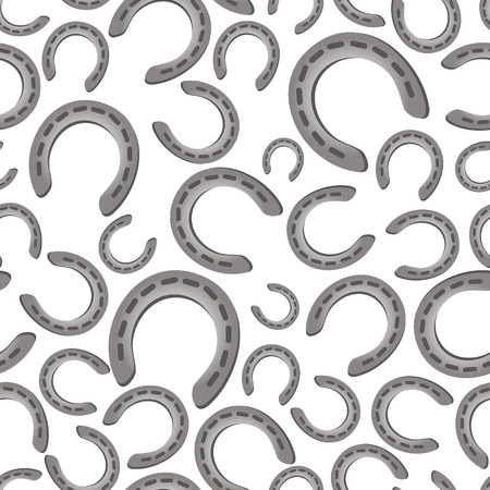 silver metal horseshoe seamless white pattern eps10のイラスト素材