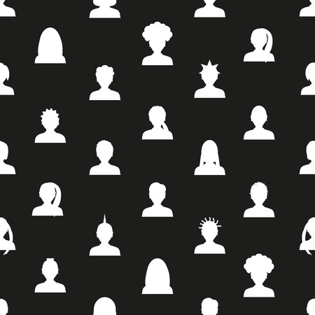 men and women head simple avatar icons seamless pattern のイラスト素材