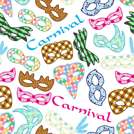 carnival rio colorful pattern masks design seamless pattern のイラスト素材