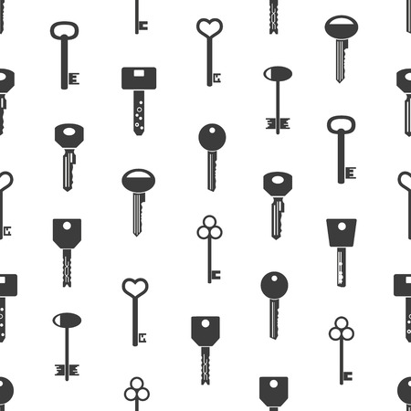 various black keys symbols for open a lock seamless pattern eps10のイラスト素材