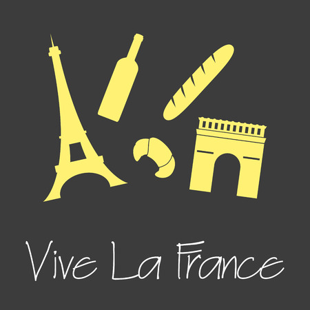 Vive la France celebration symbols simple banner eps10のイラスト素材