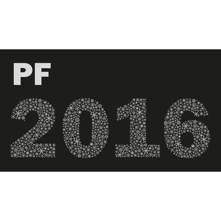 black happy new year pf 2016 from little snowflakes のイラスト素材