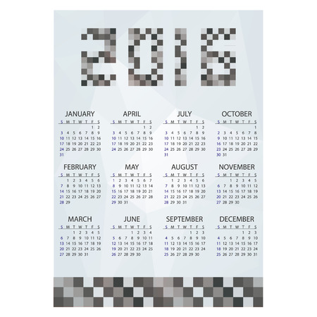 2016 simple business wall calendar grayscale bricks のイラスト素材