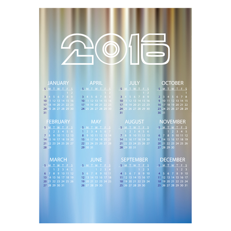 2016 simple business wall calendar abstract blue blue eps10のイラスト素材