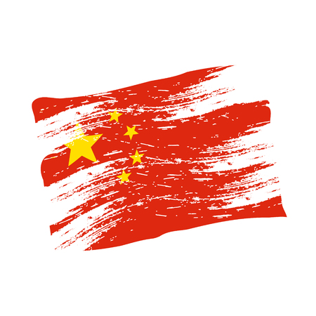color china national flag grunge styleのイラスト素材
