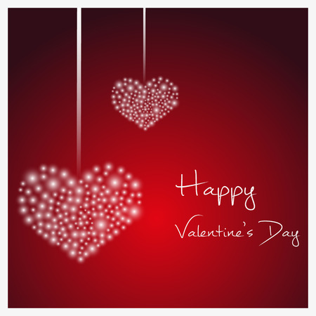 happy valentine with hanging hearts from little lights eps10のイラスト素材