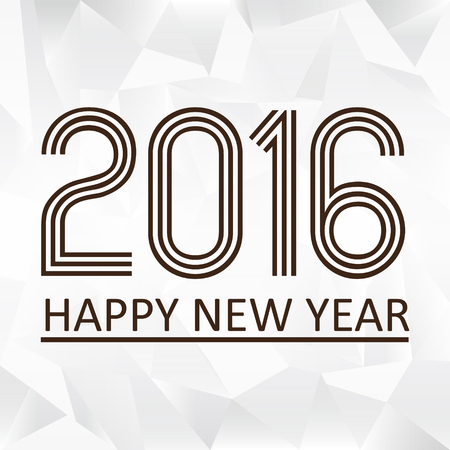 happy new year 2016 on the triangle paper patternのイラスト素材