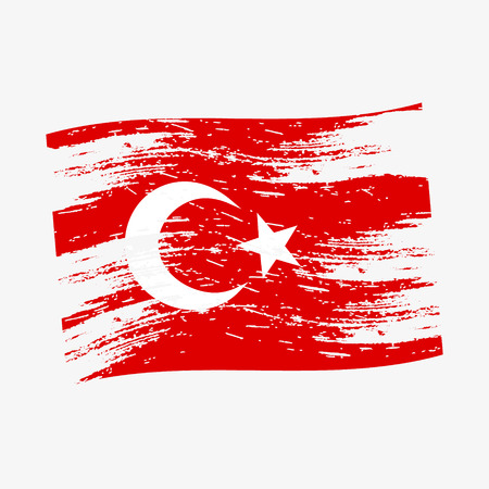 color turkey national flag grunge styleのイラスト素材