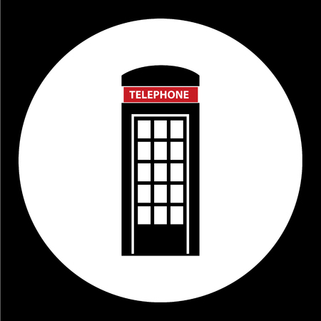 phone booth simple black isolated icon のイラスト素材