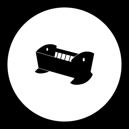 simple black silhouette of baby cradle iconのイラスト素材