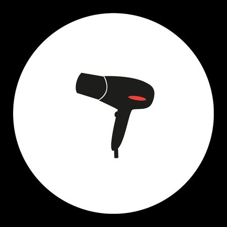 hairdryer simple isolated black and red iconのイラスト素材