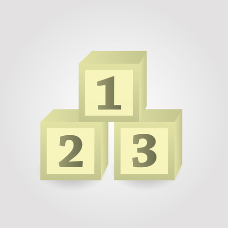 paper or wooden bricks with numbersのイラスト素材