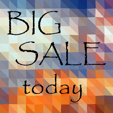 colorful low polygonal triangles pattern with black big sale today message eps10のイラスト素材
