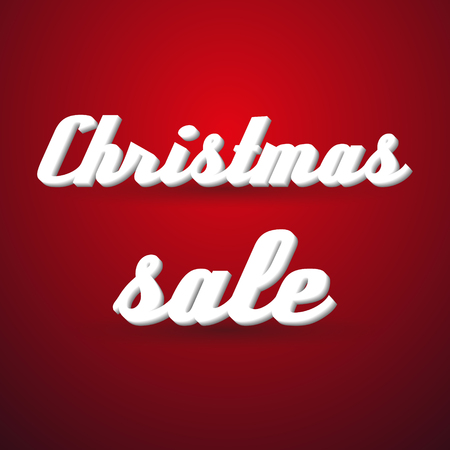 christmas holidays sale modern paper like text message on red background eps10のイラスト素材