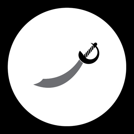 black and gray saber sword simple isolated iconのイラスト素材