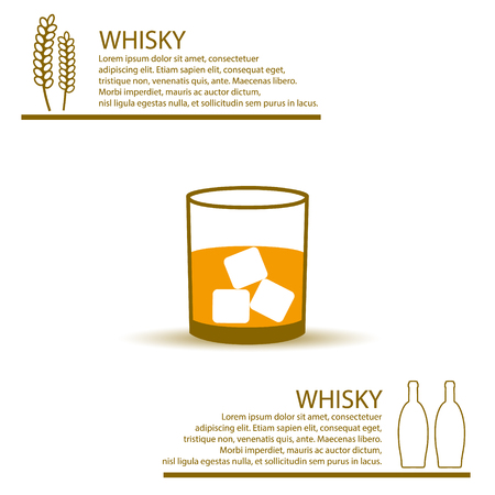 whisky glass simple color infographics themeのイラスト素材