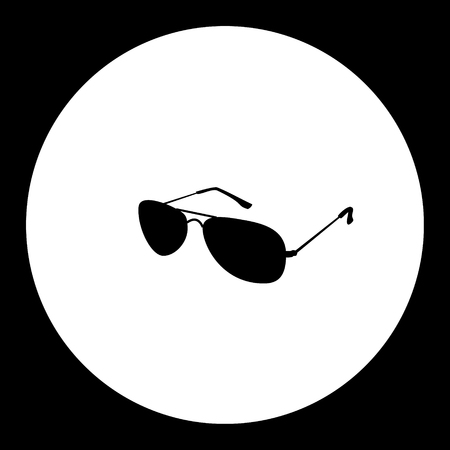 pilot classical sun glasses simple black icon eps10のイラスト素材