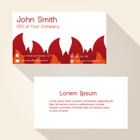 fire brigade theme business card design eps10のイラスト素材