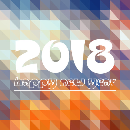 happy new year 2018 on multicolor low polygon triangle gradient graphic background eps10のイラスト素材