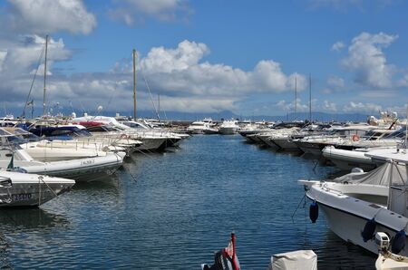 port with small boats summer landscape photography