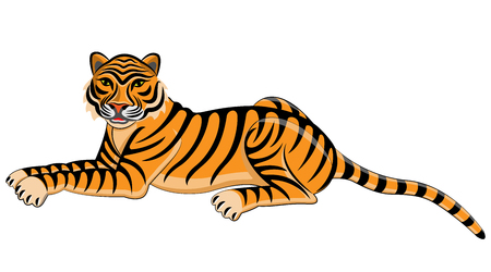 Tiger. Isolated animal. Vector illustration.のイラスト素材