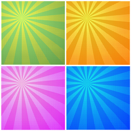 Set of halftone color background. Pattern design for banner, poster, brochure.のイラスト素材