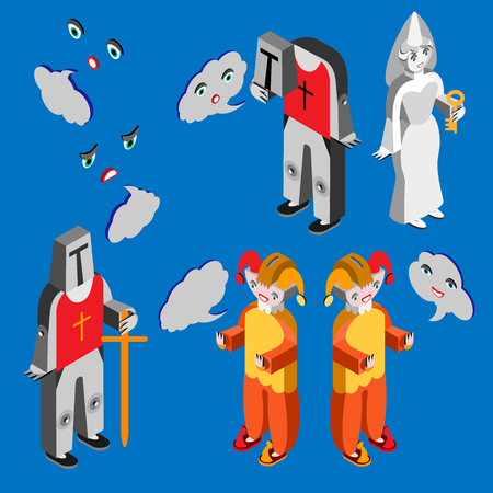 speech bubble. Isometric icon set. Vector illustration. Vector illustration.のイラスト素材