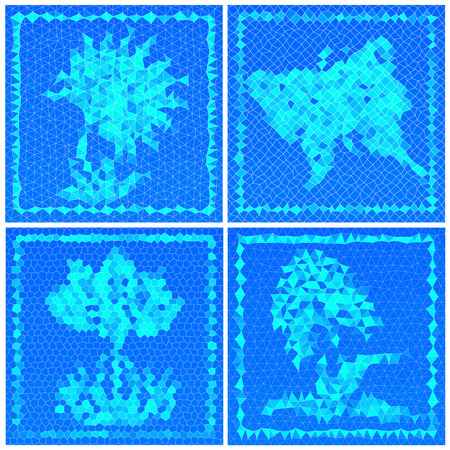 Retro ceramic tile collection for wallpaper, web page background, textures.のイラスト素材