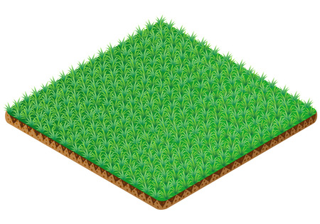 Grass tile. Isometric view. Vector illustration.のイラスト素材