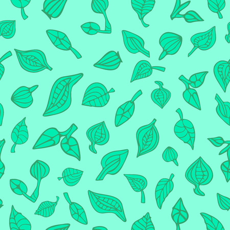 Green leaves. Seamless pattern. Vector illustration.のイラスト素材