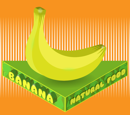 Banana. Fruit icon. 3D isometric view. Vector illustration.のイラスト素材