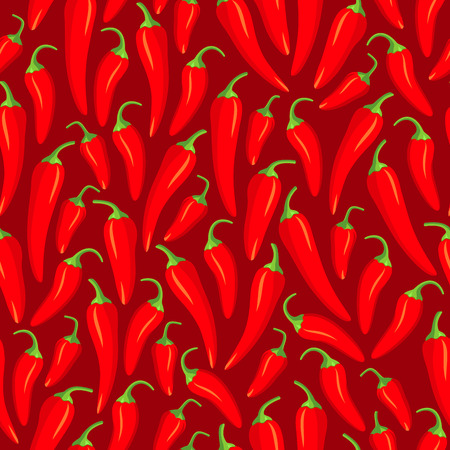 Red chilli pepper. Seamless pattern. Vector illustration.のイラスト素材