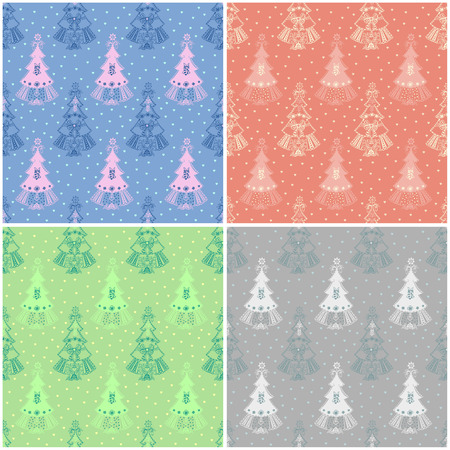 Christmas trees cover template pattern design.のイラスト素材