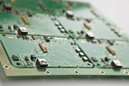 printed circuit on white background