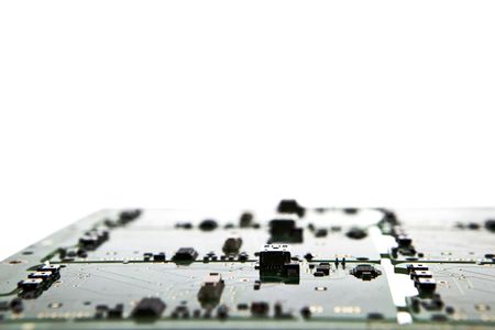 printed circuit on white backgroundの写真素材