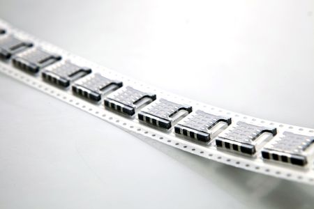 hi-tech components on white backgroundの写真素材