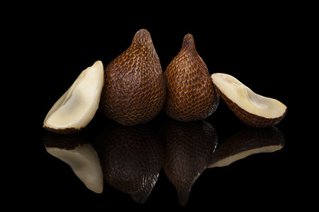 Salak fruit isolated on black backgroundの写真素材
